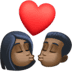 💏🏿 kiss: dark skin tone display on Facebook